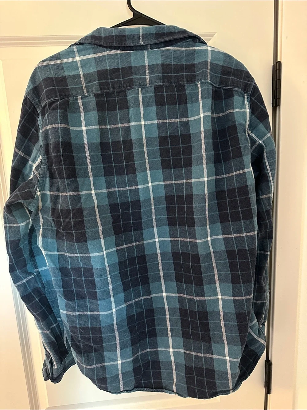 J. Crew Men's Teal and Navy Plaid Button-Down Shirt